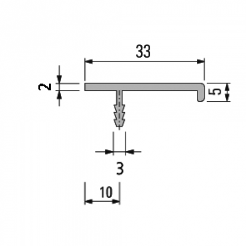 Alu-Griffleiste Typ G, E6/EV1, L: 2500 mm